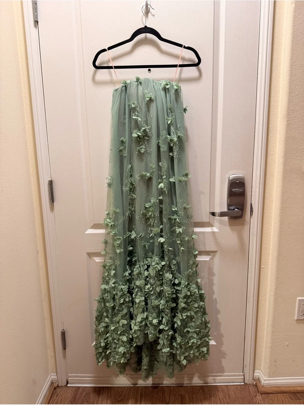 HELSI Sage Green Audrey Embroidered Floral Appliqué Dress size XS Preloved - Picture 1 of 4